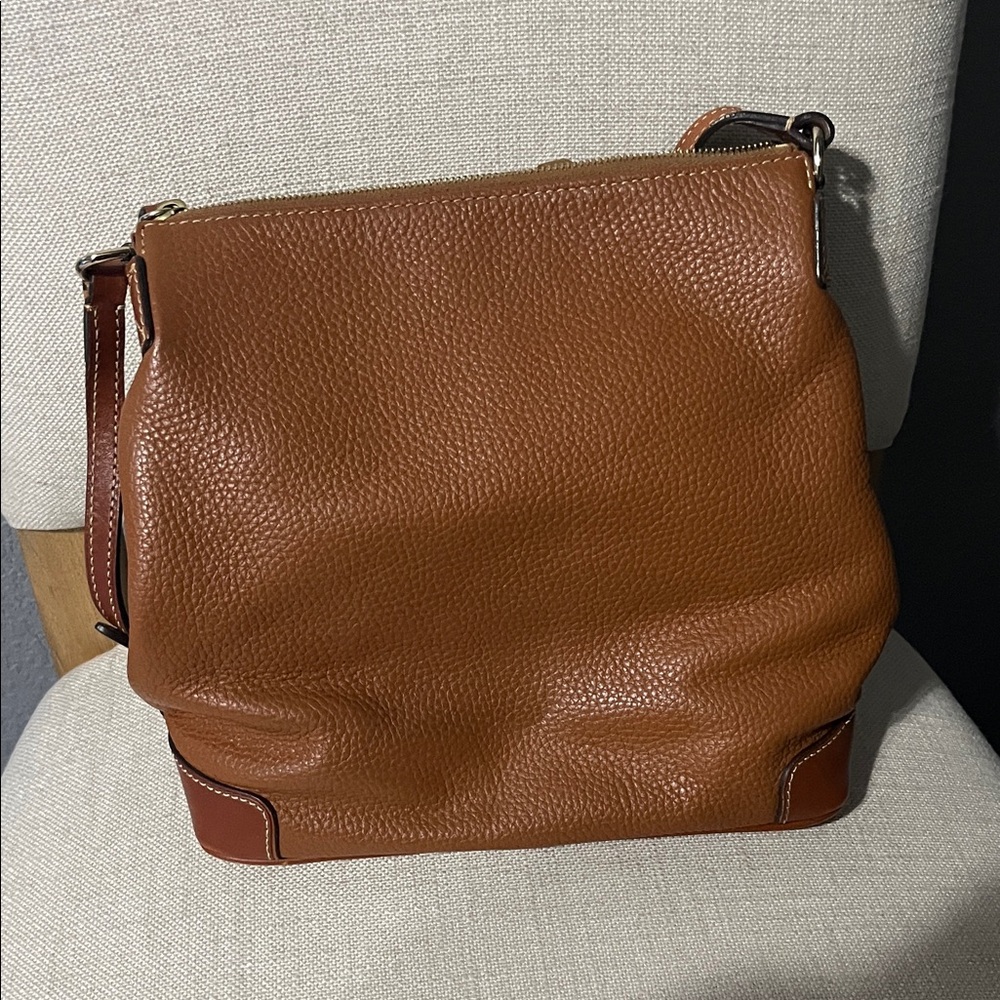 Dooney & Bourke Tan Leather Messenger Bag - Picture 3 of 6